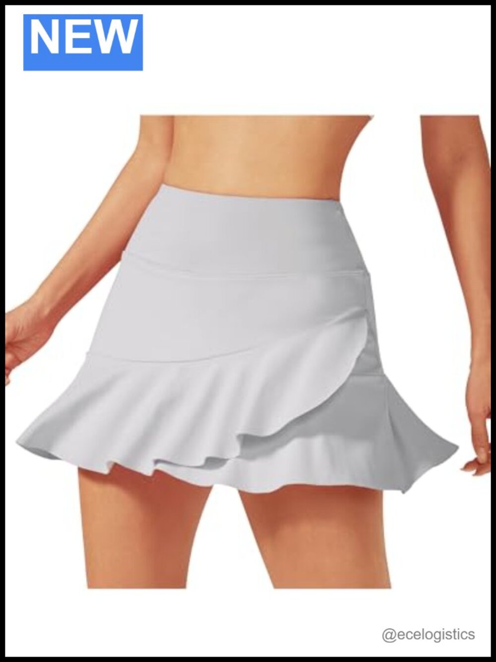High Waisted Tennis Skort with Pockets Ruffle Athletic Skirt Inner Shorts